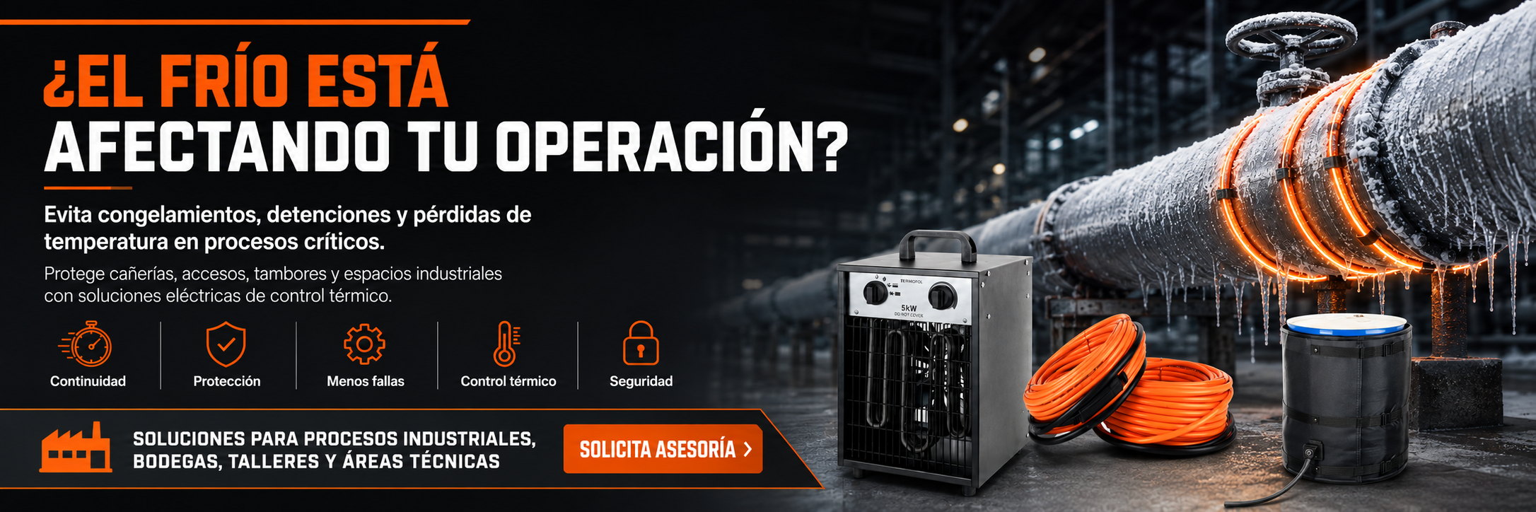Calefacción industrial para procesos críticos